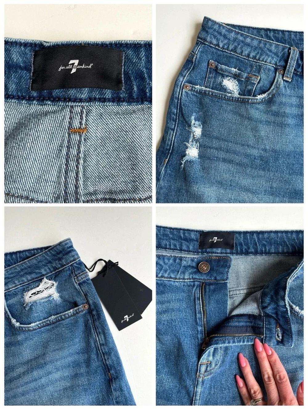 7 For All Mankind Monroe Long Denim Shorts NWT